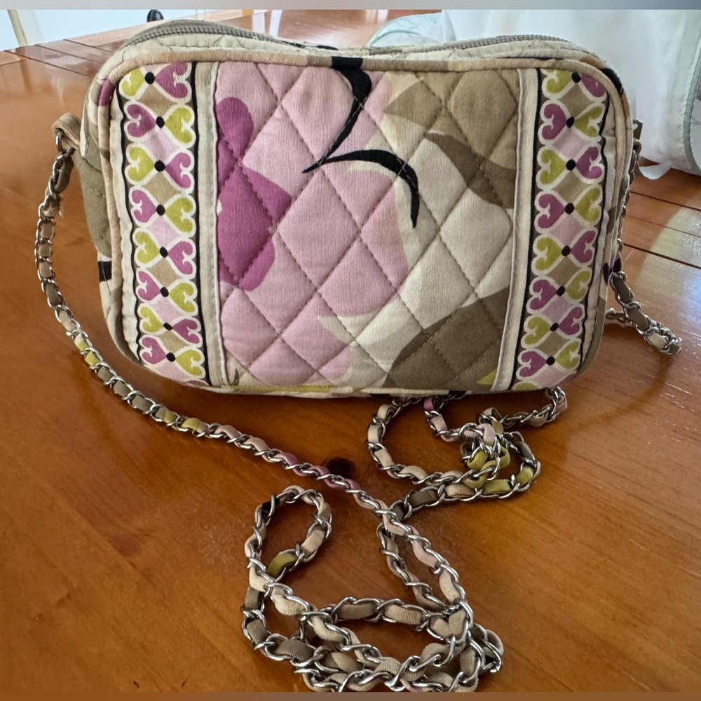 Floral Quilted Vera Bradley Bag - Pink and Tan